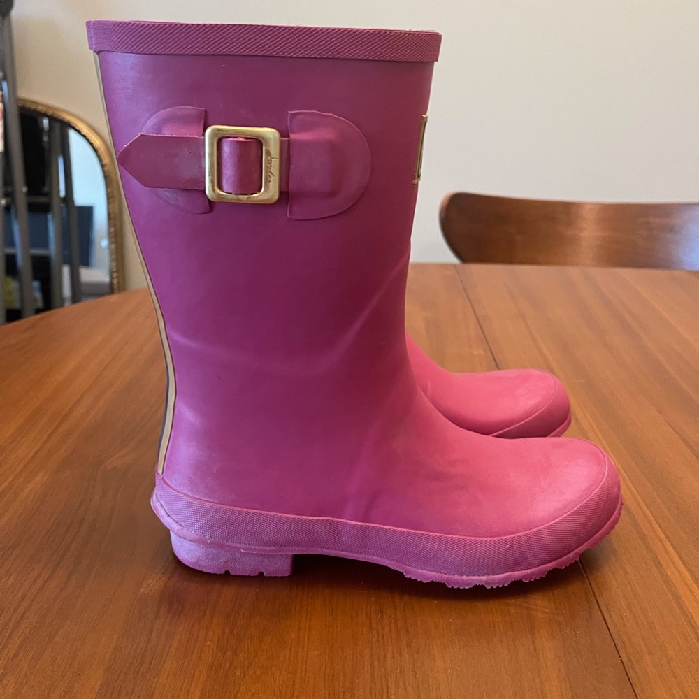 Gently worn Joules mid-calf Rain Boot Size 7 - Picture 3 of 4